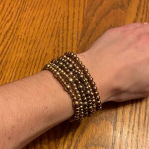 Gold Beaded Bracelet Set